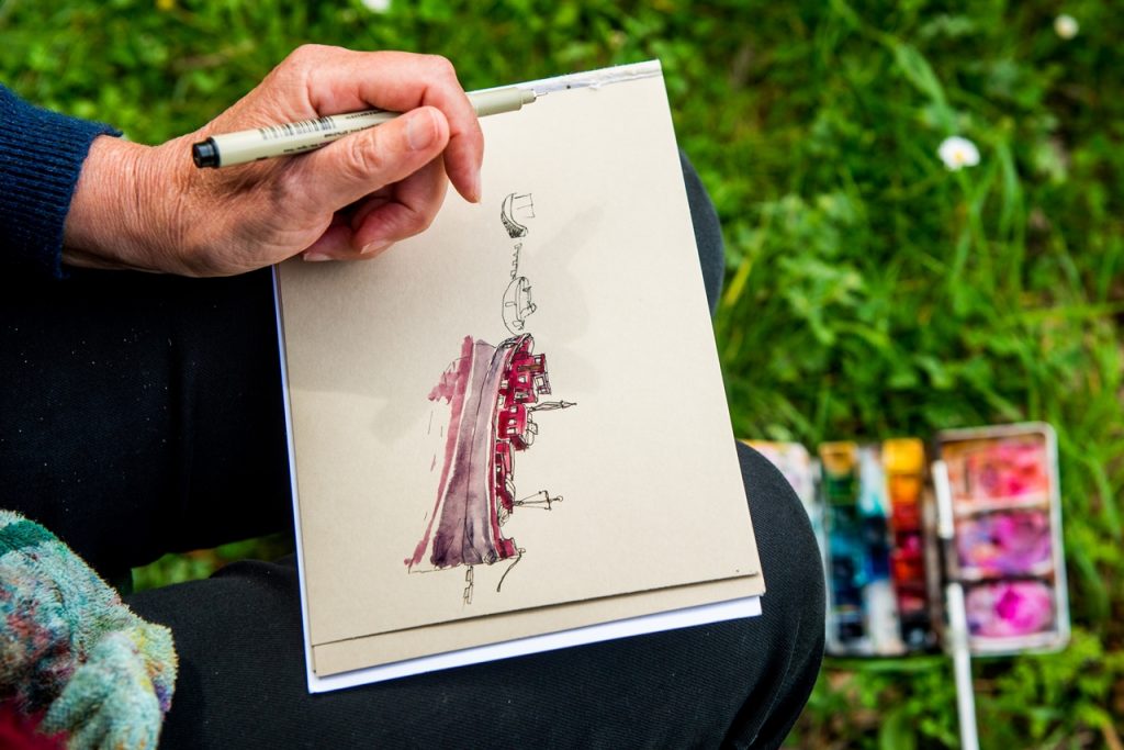 Aquarellistes sur le canal